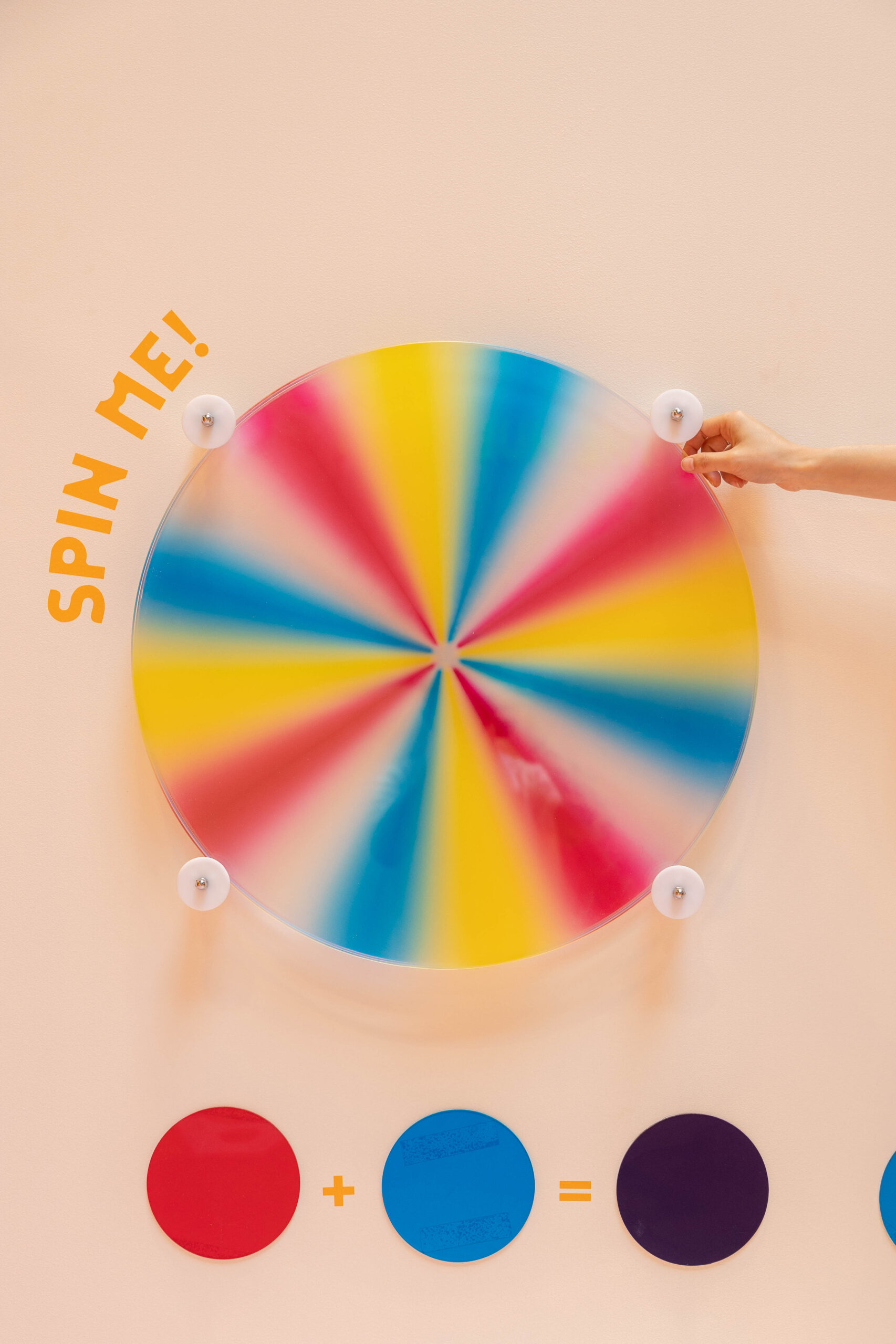 Interactive Colour Wheel Activity with Acrylic wheel and Colour Combinations.