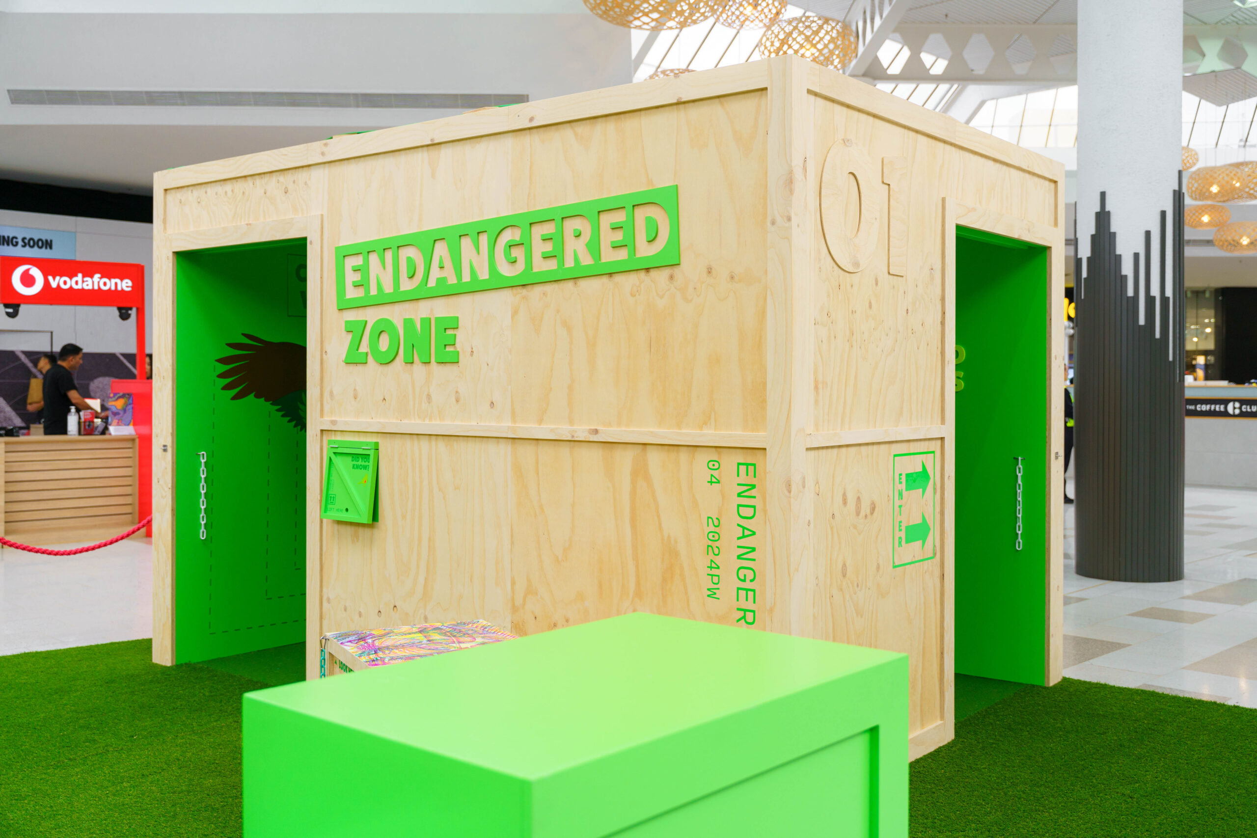 Wooden and Green Enclosed Set for Endangered Species Zone.